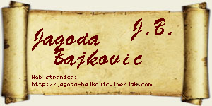 Jagoda Bajković vizit kartica